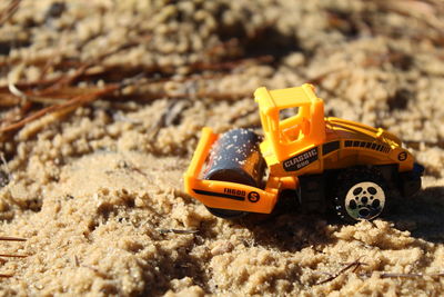 Close-up of toy car
