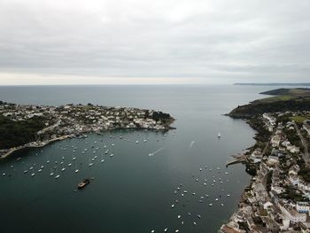 High angle view of beach against sky