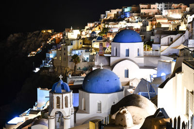 High angle view of buildings in town