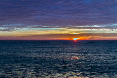 Scenic view of sea at sunset