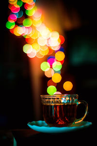 Close-up of coffee cup on table