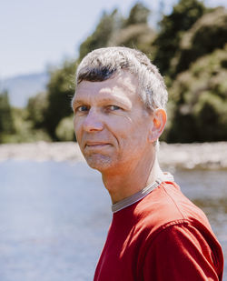 Portrait of man in water