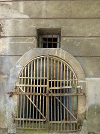 Close-up of window of building