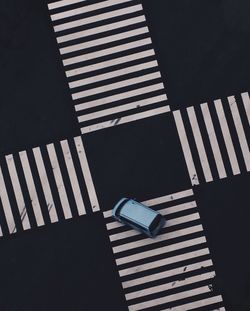 High angle view of car on zebra crossing