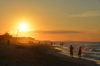 Scenic view of sea at sunset