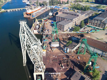 High angle view of city