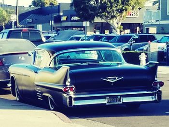 Cars parked on road