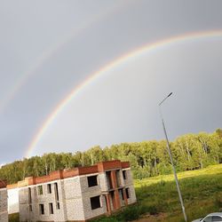 Scenic view of rainbow against sky