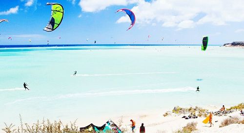 Tourists enjoying on beach