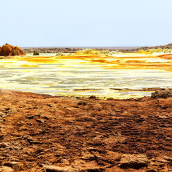 Scenic view of beach against sky