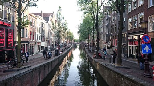 Panoramic view of canal in city