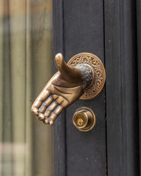 Close-up of door knocker