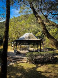 Built structure with trees in park