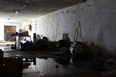 People in abandoned building