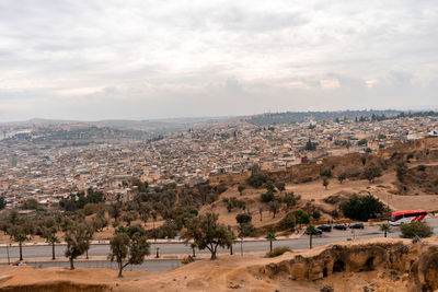 Panoramic view over the old medina of fez