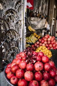 Close-up of strawberries in market