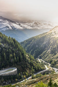 High angle view of landscape against sky