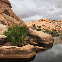 Scenic view of rock formation against sky