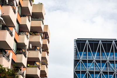 Low angle view of buildings against sky