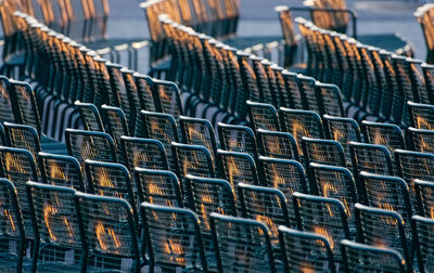 High angle view of chairs