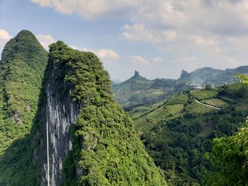 Panoramic view of land against sky