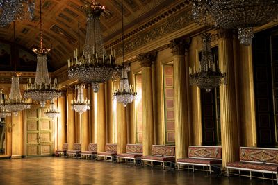 Interior of illuminated building