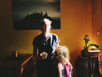 Woman sitting in restaurant at home