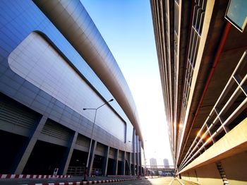 Low angle view of modern building against sky