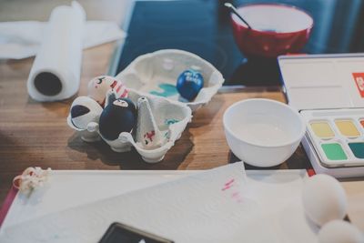 Close-up of objects on table