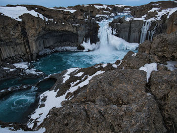 Scenic view of waterfall