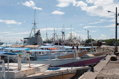 Boats in harbor