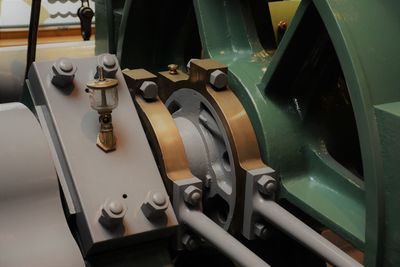 High angle view of machine part