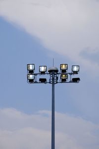 Low angle view of street light against sky