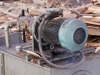 Close-up of rusty machine part