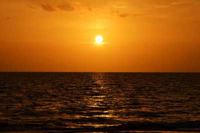 Scenic view of sea at sunset