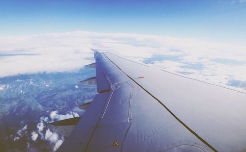 Aerial view of cropped airplane