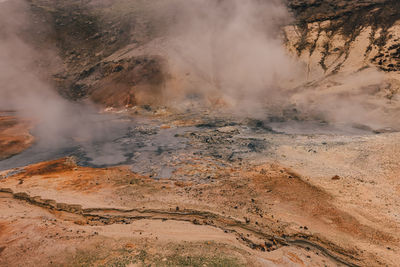 Scenic view of hot spring