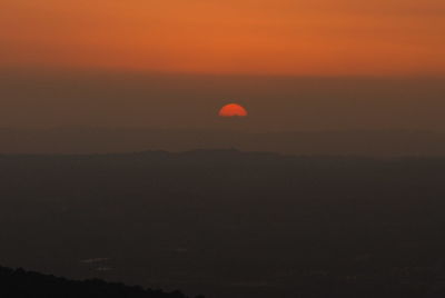 Scenic view of silhouette landscape against sky during sunset