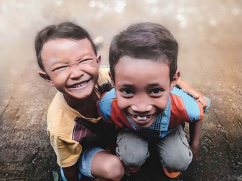 Portrait of cute boy smiling