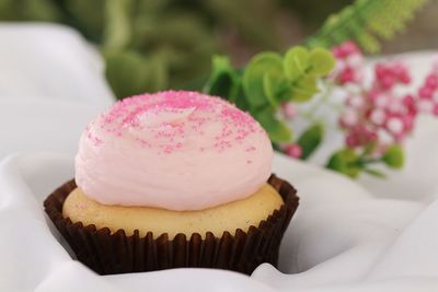 Close-up of cupcakes in plate