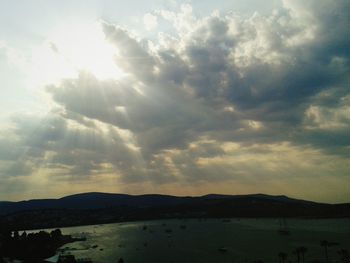 Scenic view of landscape against sky during sunset