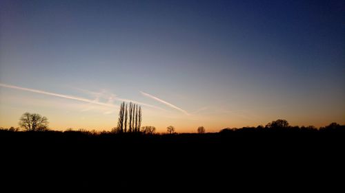 Silhouette trees against sky during sunset