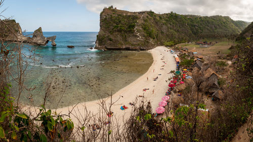 Scenic view of beach against sky