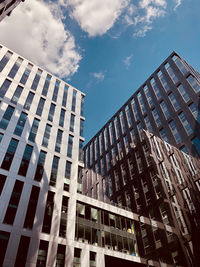 Low angle view of modern building against sky