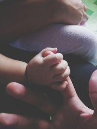 Close-up of baby hand