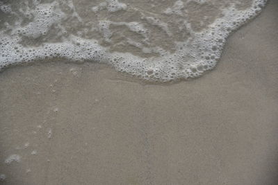 High angle view of bubbles on beach