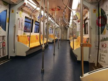 Empty seats in train