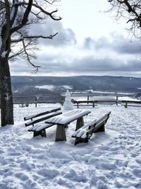 Scenic view of frozen sea against sky