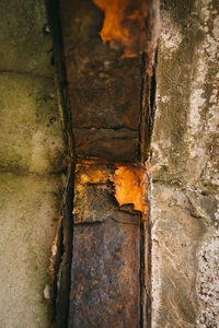 Close-up of abandoned rusty metal