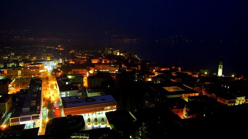 View of illuminated cityscape at night